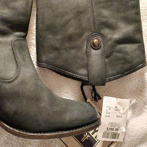 Frye Cowboy Tall Black Leather boots Women's Size 9.5 NWT